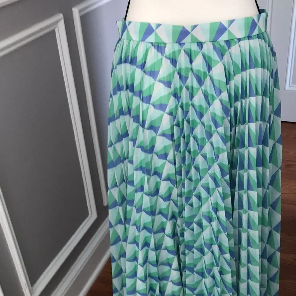 Anthropologie x Pankaj & Nidhi Pleated Maxi Skirt size M